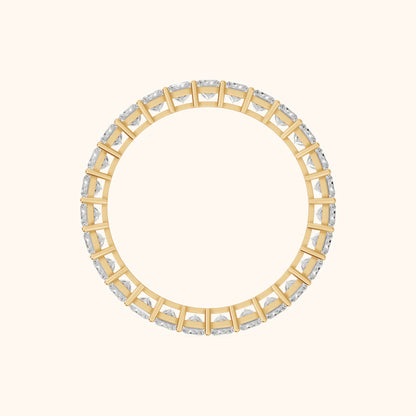 Manon Shared Prong Princess Diamond Eternity Band in Yellow Gold - FingerView