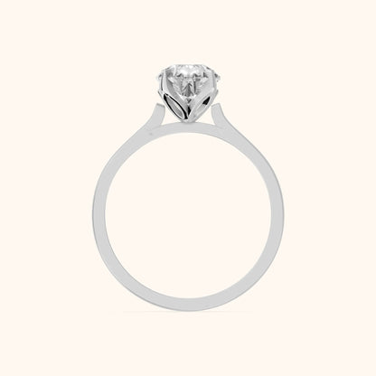 Isabella Bloom Solitaire Pear Diamond Engagement Ring in White Gold - FingerView