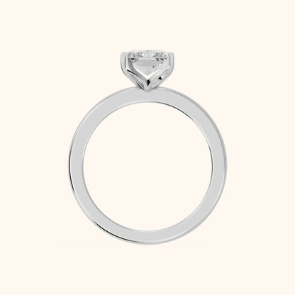 Serena Blossom Solitaire Radiant Diamond Engagement Ring in White Gold - FingerView