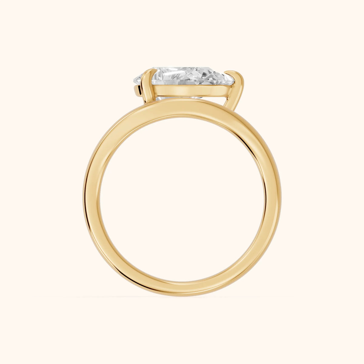 Madeleine Split Shank Pear Diamond Engagement Ring in Yellow Gold - FingerView.webp