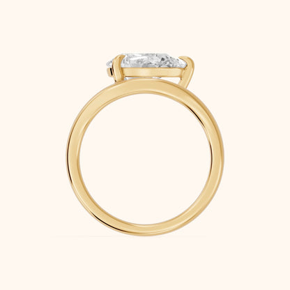 Madeleine Split Shank Pear Diamond Engagement Ring in Yellow Gold - FingerView.webp