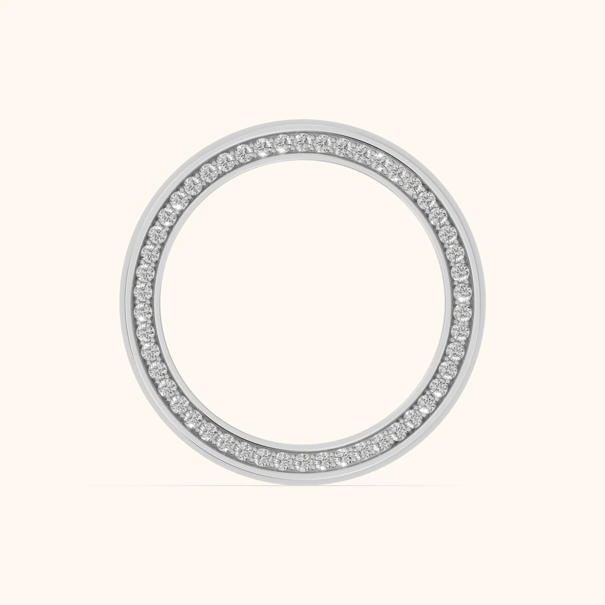 Kassia Micropavé Round Diamond Eternity Band in Silver - FingerView