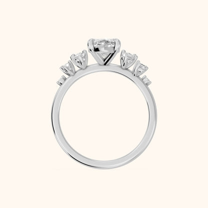 Evelina Bloom Marquise Diamond Engagement Ring in Silver - FingerView