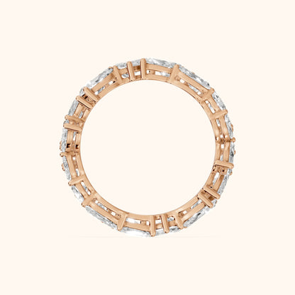 Fleur Shared Prong Pear Diamond Eternity Band in Rose Gold - FingerView