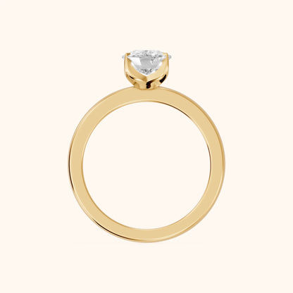 Serena Blossom Solitaire Cushion Diamond Engagement Ring in Yellow Gold - FingerView