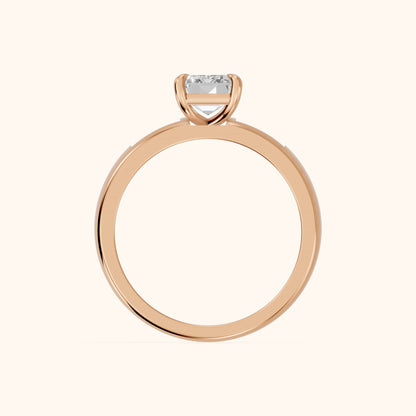Elsie Channel Set Emerald Diamond Engagement Ring in Rose Gold - FingerView.webp