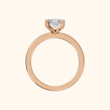 Serena Blossom Solitaire Radiant Diamond Engagement Ring in Rose Gold - FingerView