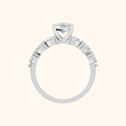 Iris Cushion Diamond Bridal Set in Platinum - FingerView