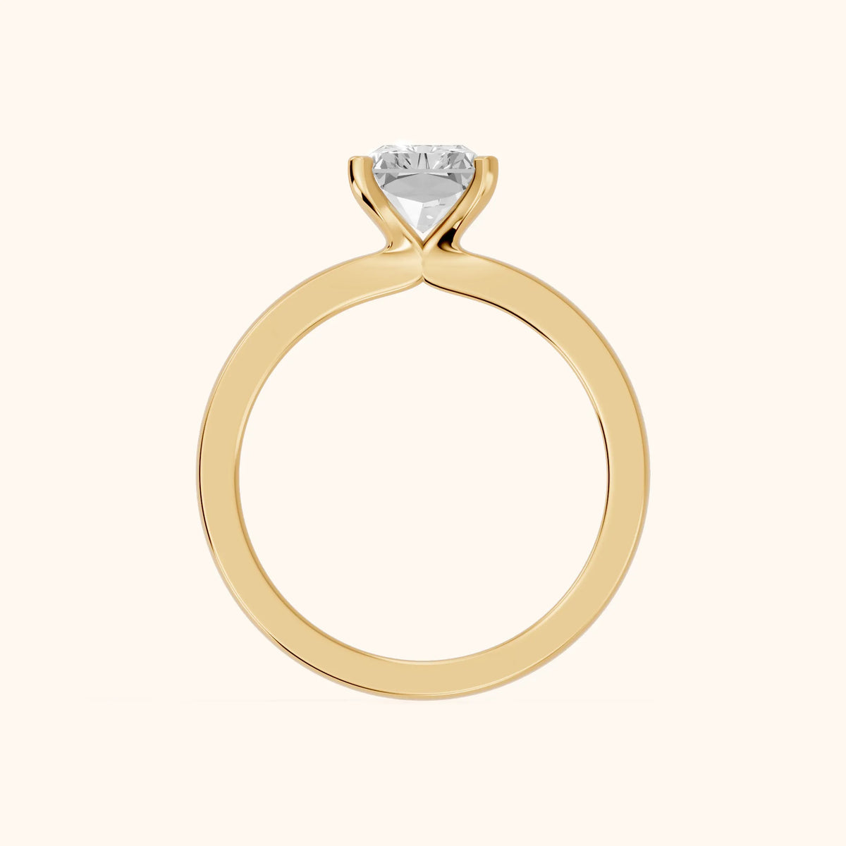 Matilda Cathedral Solitaire Radiant Diamond Engagement Ring in Yellow Gold - FingerView.webp