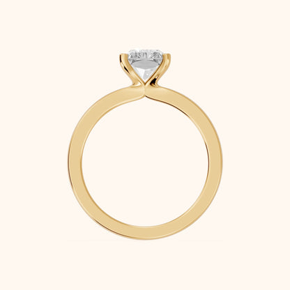 Matilda Cathedral Solitaire Radiant Diamond Engagement Ring in Yellow Gold - FingerView.webp