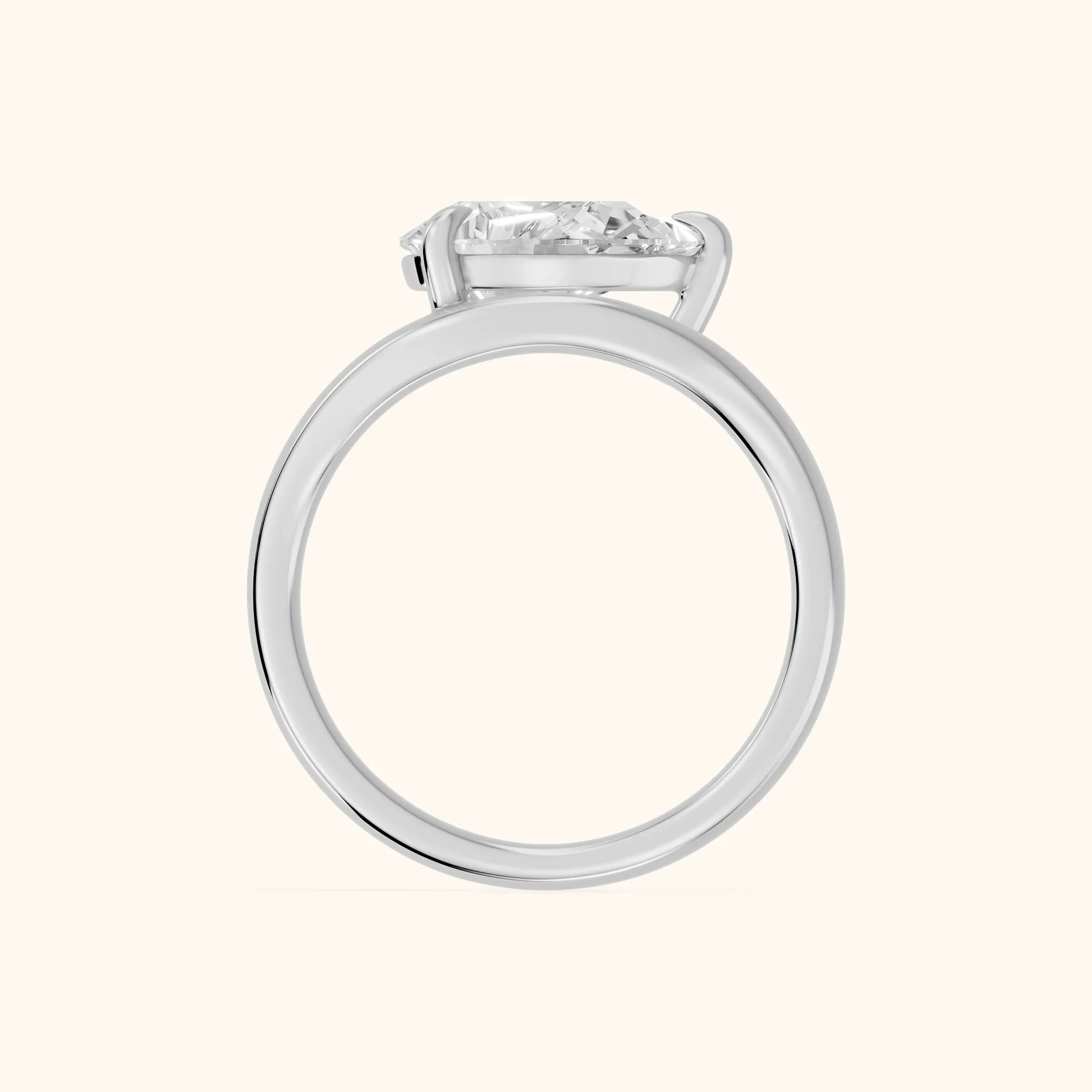 Seraphina Criss Cross Pear Diamond Engagement Ring in Platinum - FingerView