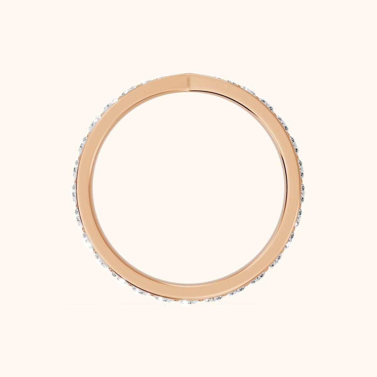 Clara Tapered Riviera Round Diamond Eternity Band in Rose Gold - FingerView