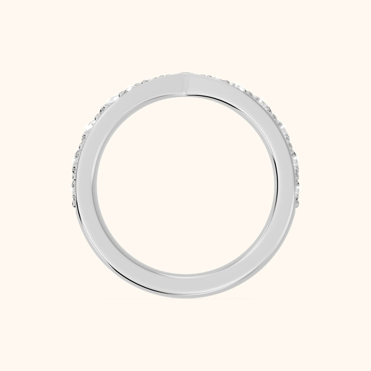 Carla Tapered Riviera Round Diamond Half Eternity Band in Platinum - FingerView
