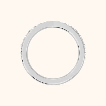 Carla Tapered Riviera Round Diamond Half Eternity Band in Platinum - FingerView