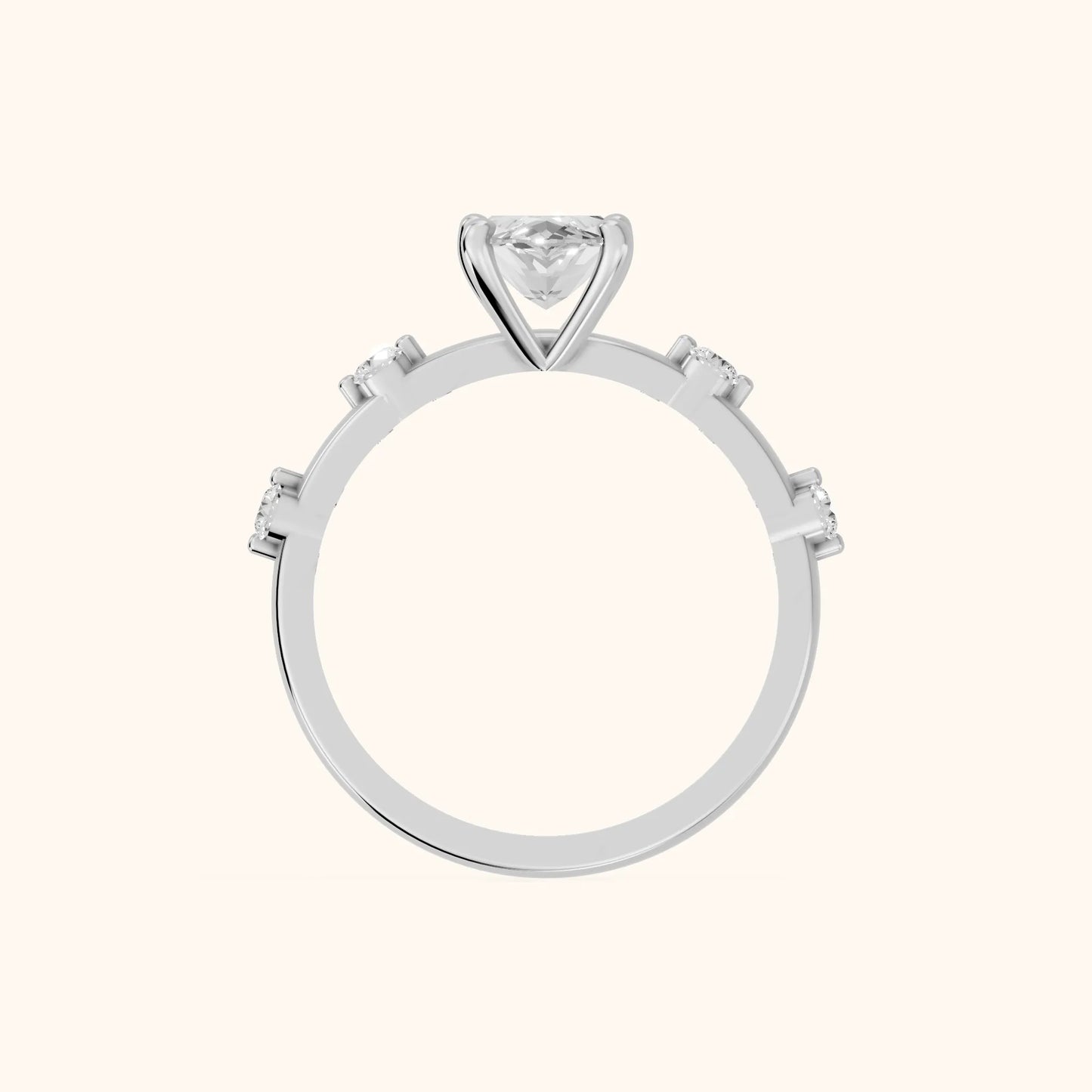 Elena Radiance Solitaire Marquise Diamond Engagement Ring in Platinum - FingerView