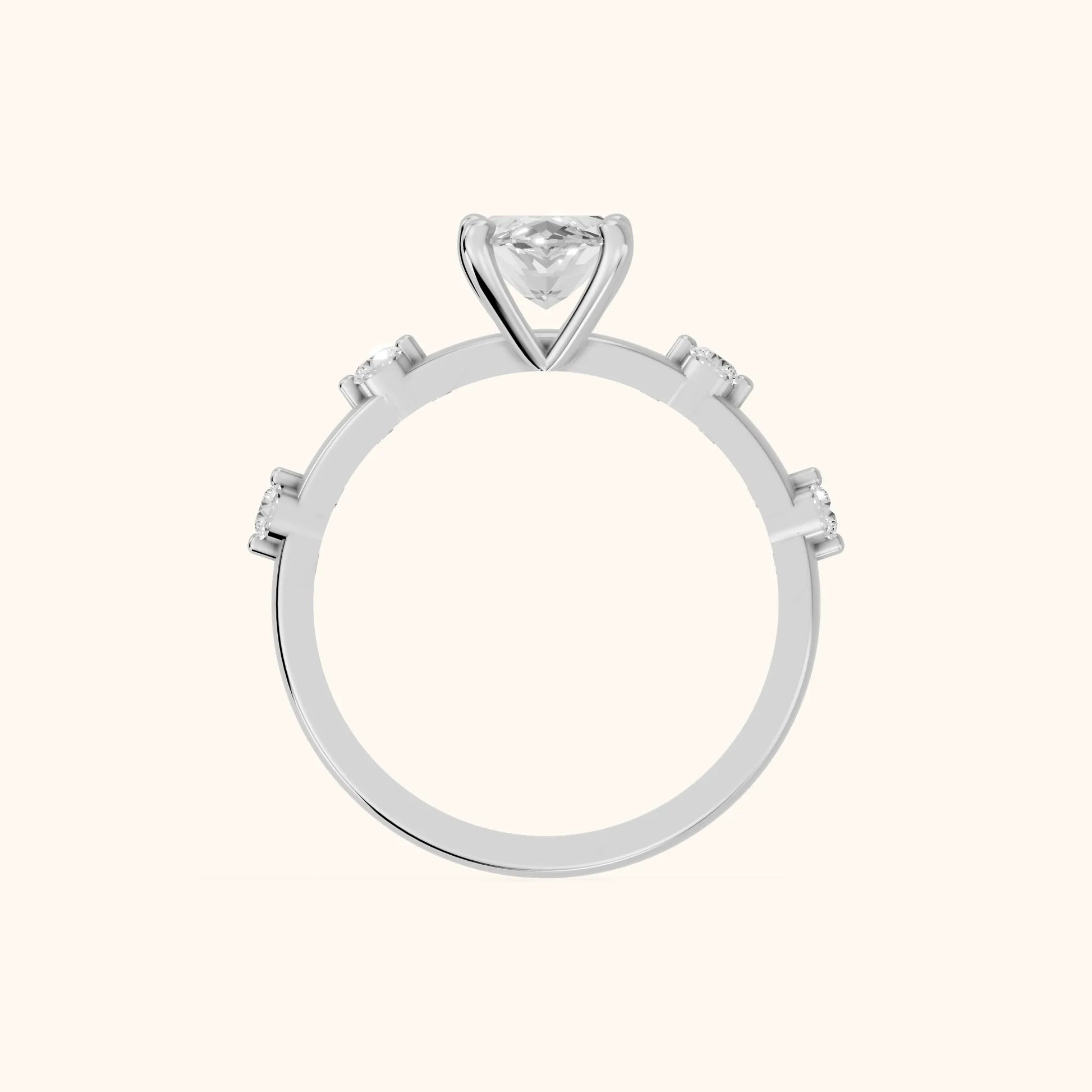 Elena Radiance Solitaire Marquise Diamond Engagement Ring in Platinum - FingerView