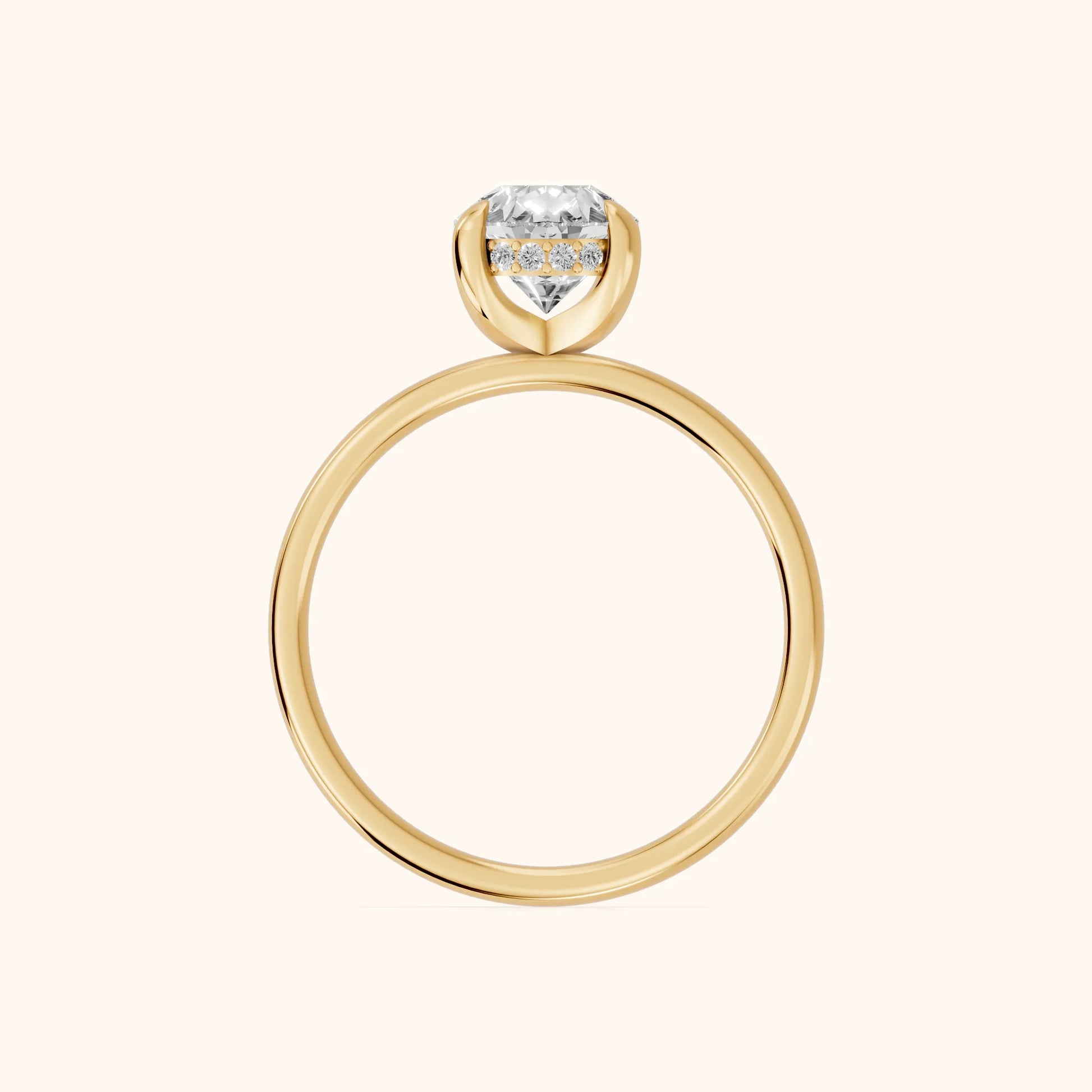 Charlotte Charm Solitaire Pear Diamond Engagement Ring in Yellow Gold - FingerView