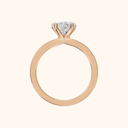 Matilda Cathedral Solitaire Heart Diamond Engagement Ring in Rose Gold - FingerView.webp