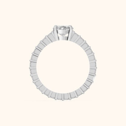Mallory Shared Prong Marquise Diamond Engagement Ring in Silver - FingerView.webp