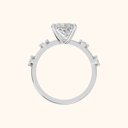 Elena Radiance Princess Cut Diamond Engagement Ring in Platinum - FingerView