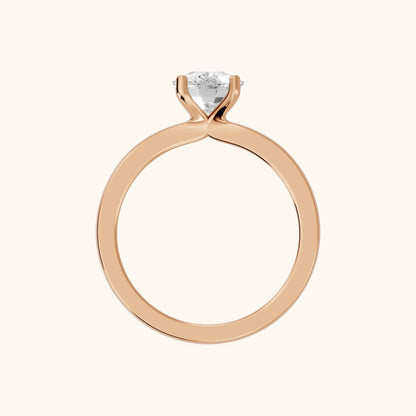 Matilda Cathedral Solitaire Cushion Diamond Engagement Ring in Rose Gold - FingerView.webp