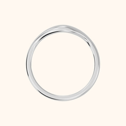 Kavya Curved Contour Wedding Band in Platinum - FingerView