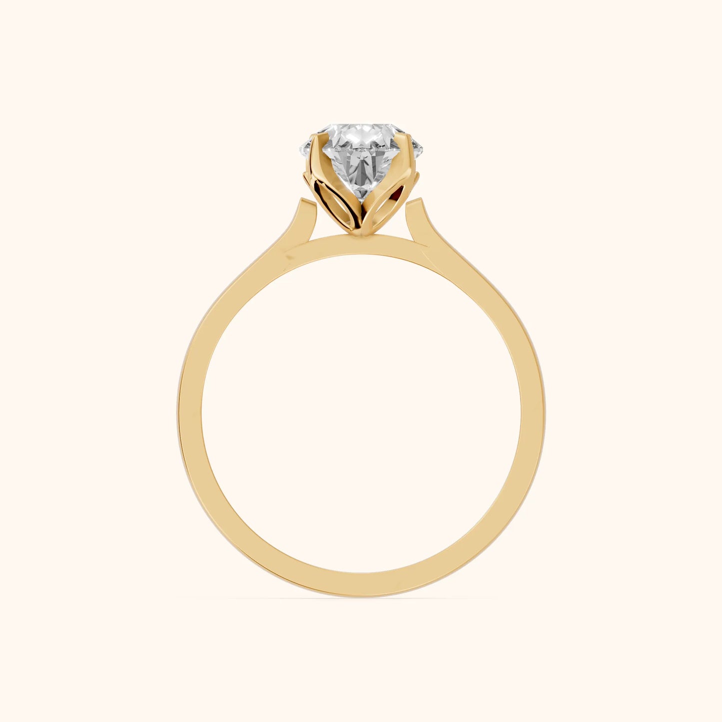 Isabella Bloom Solitaire Pear Diamond Engagement Ring in Yellow Gold - FingerView