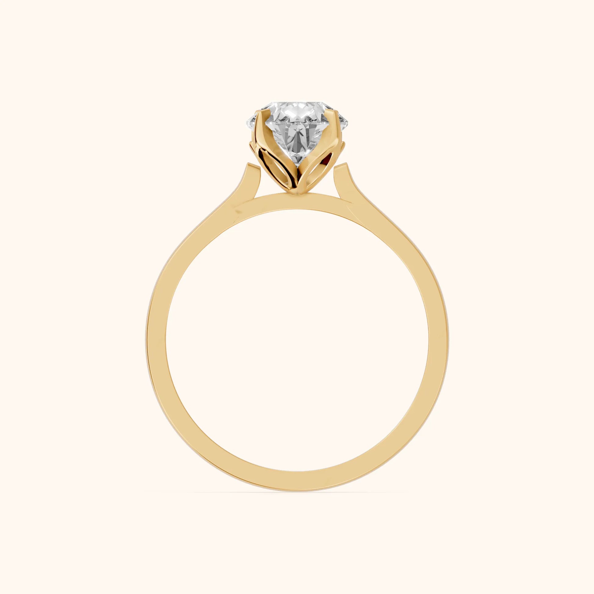 Isabella Bloom Solitaire Pear Diamond Engagement Ring in Yellow Gold - FingerView