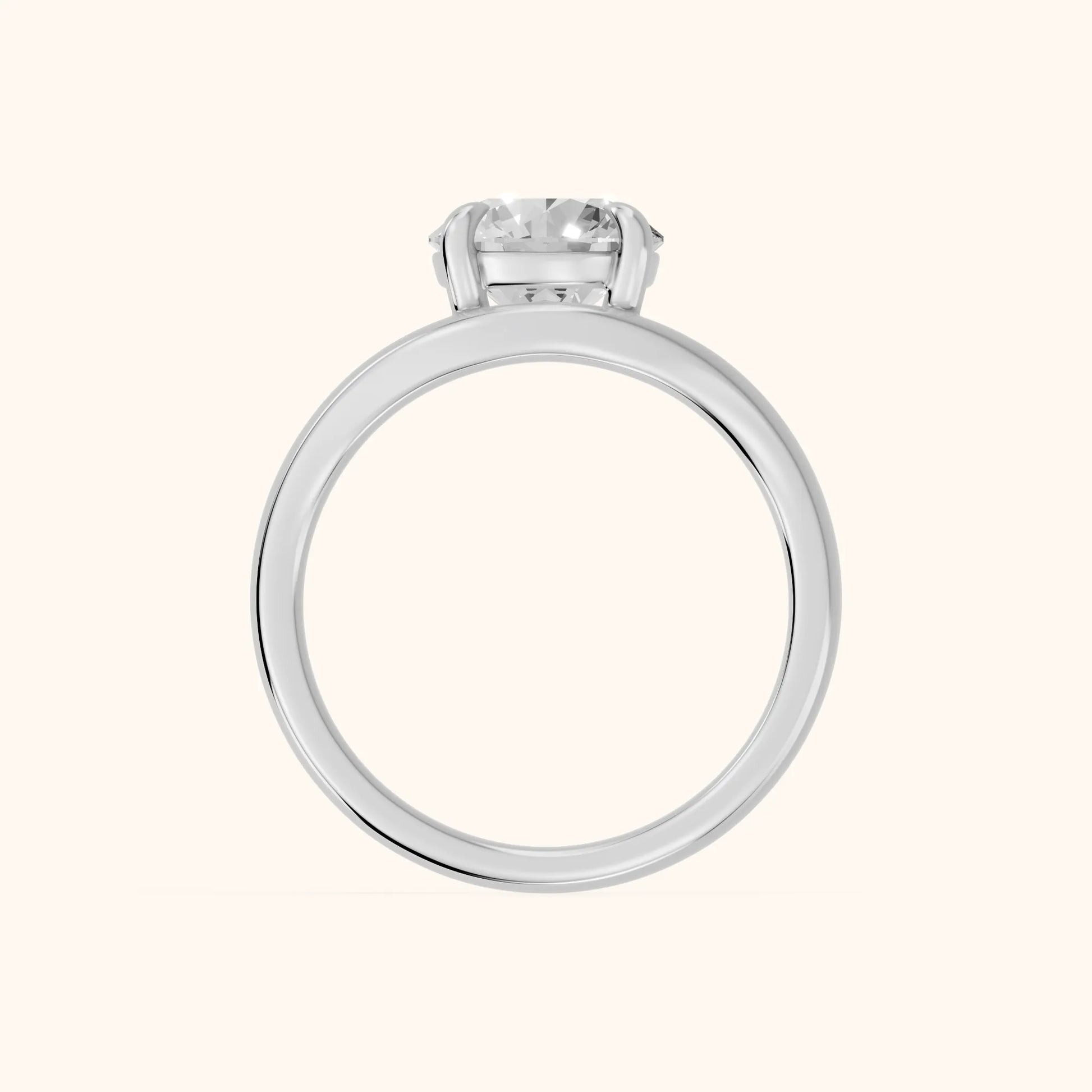Seraphina Criss Cross Round Diamond Engagement Ring in Platinum - FingerView