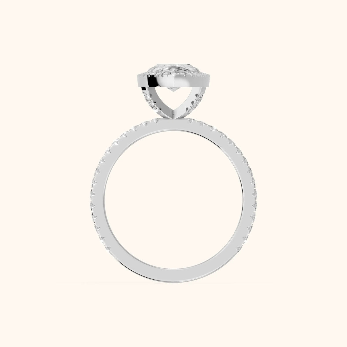 Rosemary Halo Pavé Marquise Diamond Engagement Ring in Silver - FingerView.webp