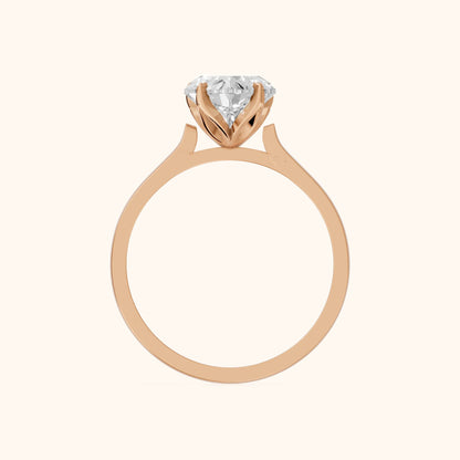 Isabella Bloom Solitaire Heart Diamond Engagement Ring in Rose Gold - FingerView