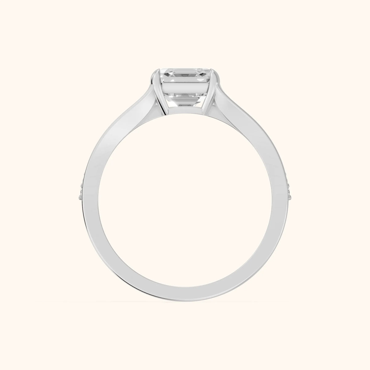 Lucinda Split Shank Asscher Diamond Engagement Ring in Platinum - FingerView.webp