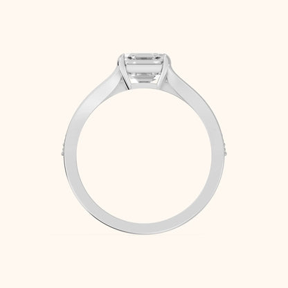 Lucinda Split Shank Asscher Diamond Engagement Ring in Platinum - FingerView.webp