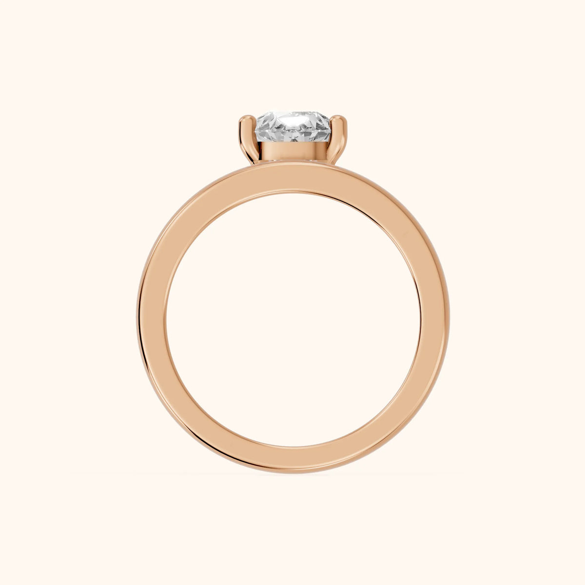 Maisie Four Prong Solitaire Pear Diamond Engagement Ring in Rose Gold - FingerView.webp