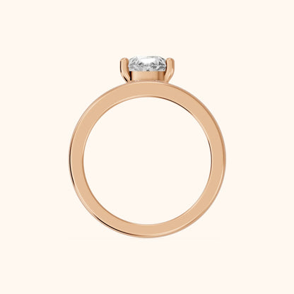 Maisie Four Prong Solitaire Pear Diamond Engagement Ring in Rose Gold - FingerView.webp