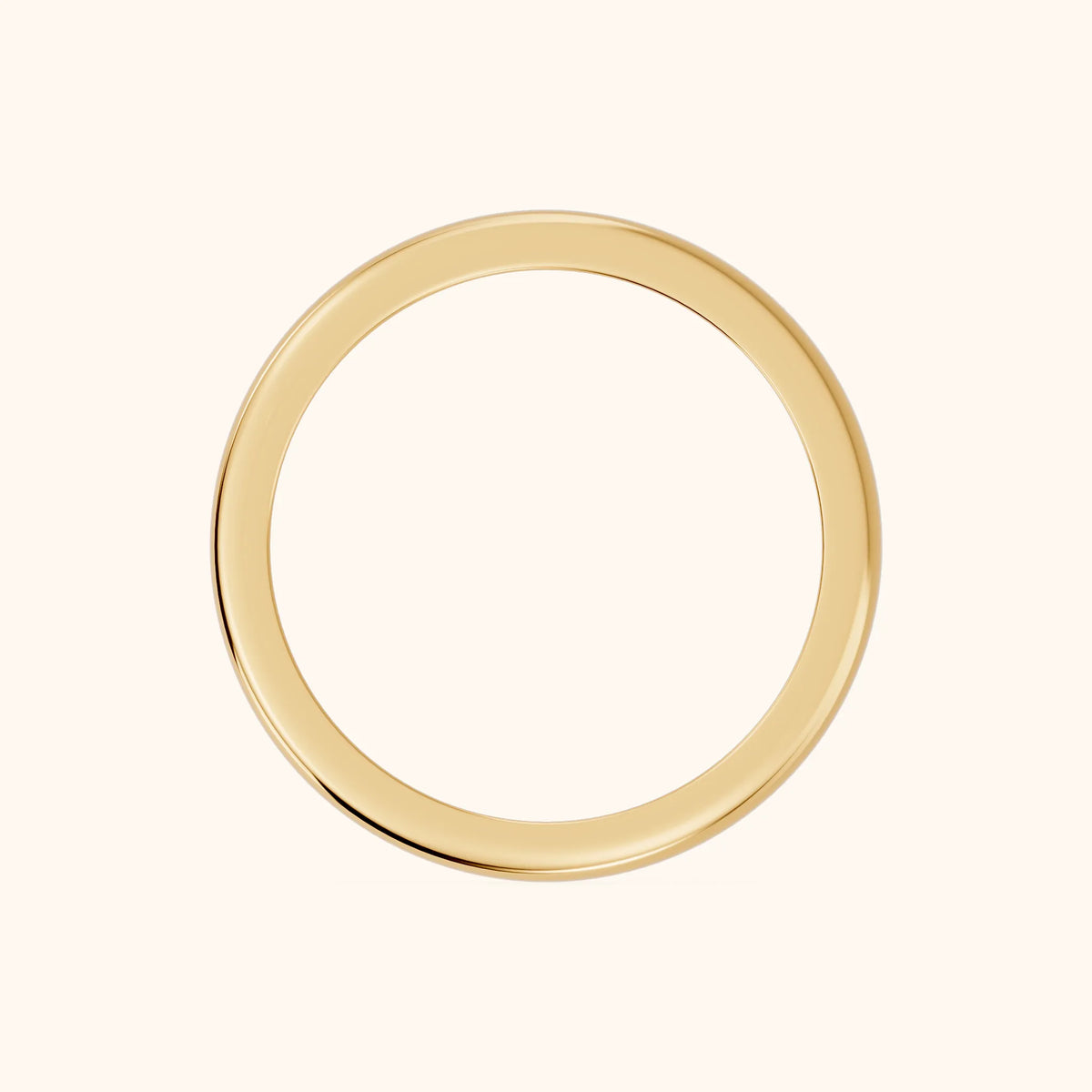 Justine Classic Low Dome Wedding Band in Yellow Gold - FingerView