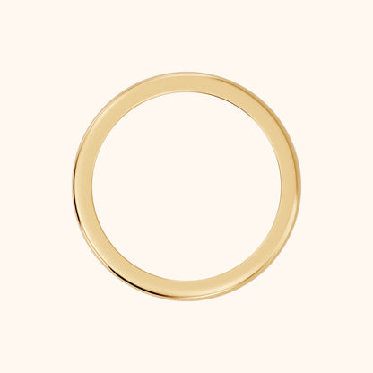 Justine Classic Low Dome Wedding Band in Yellow Gold - FingerView