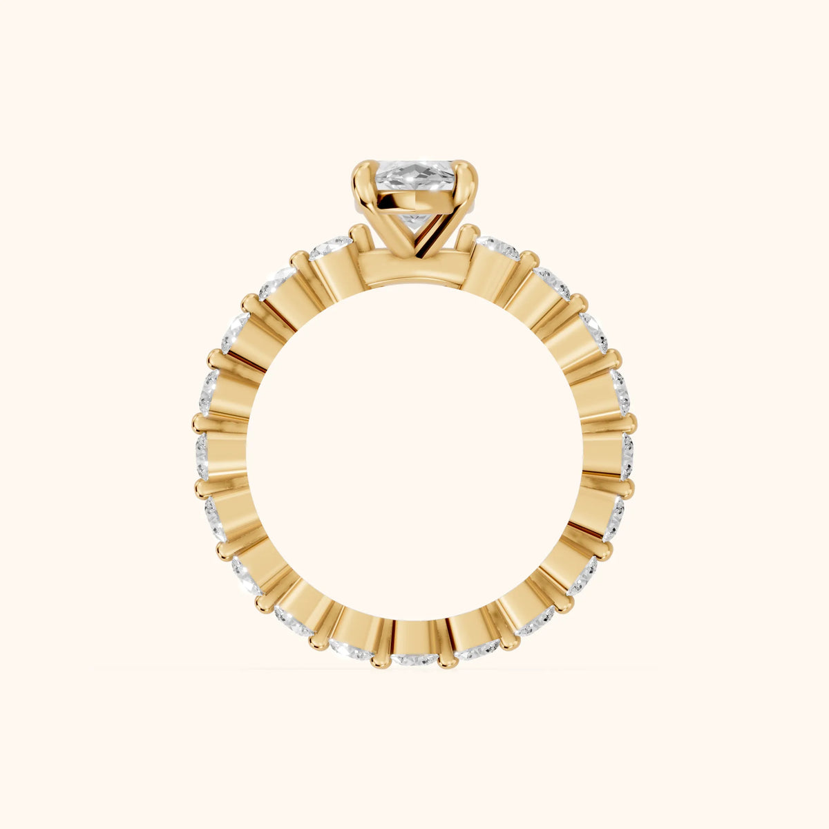 Piper Sidestone Marquise Diamond Engagement Ring in Yellow Gold - FingerView.webp