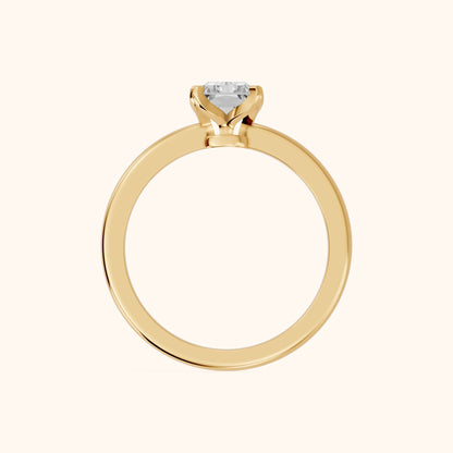 Flora Guardian Solitaire Radiant Diamond Engagement Ring in Yellow Gold - FingerView