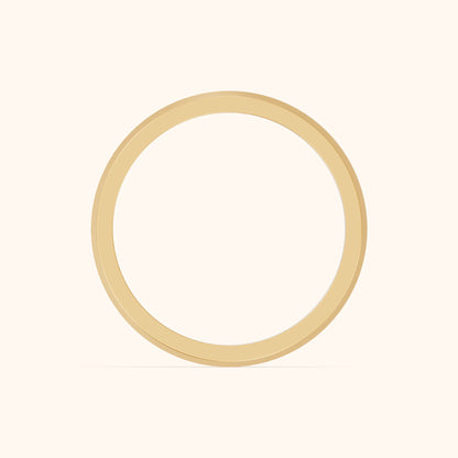 Yana Carved Step Edge Wedding Band in Yellow Gold - FingerView
