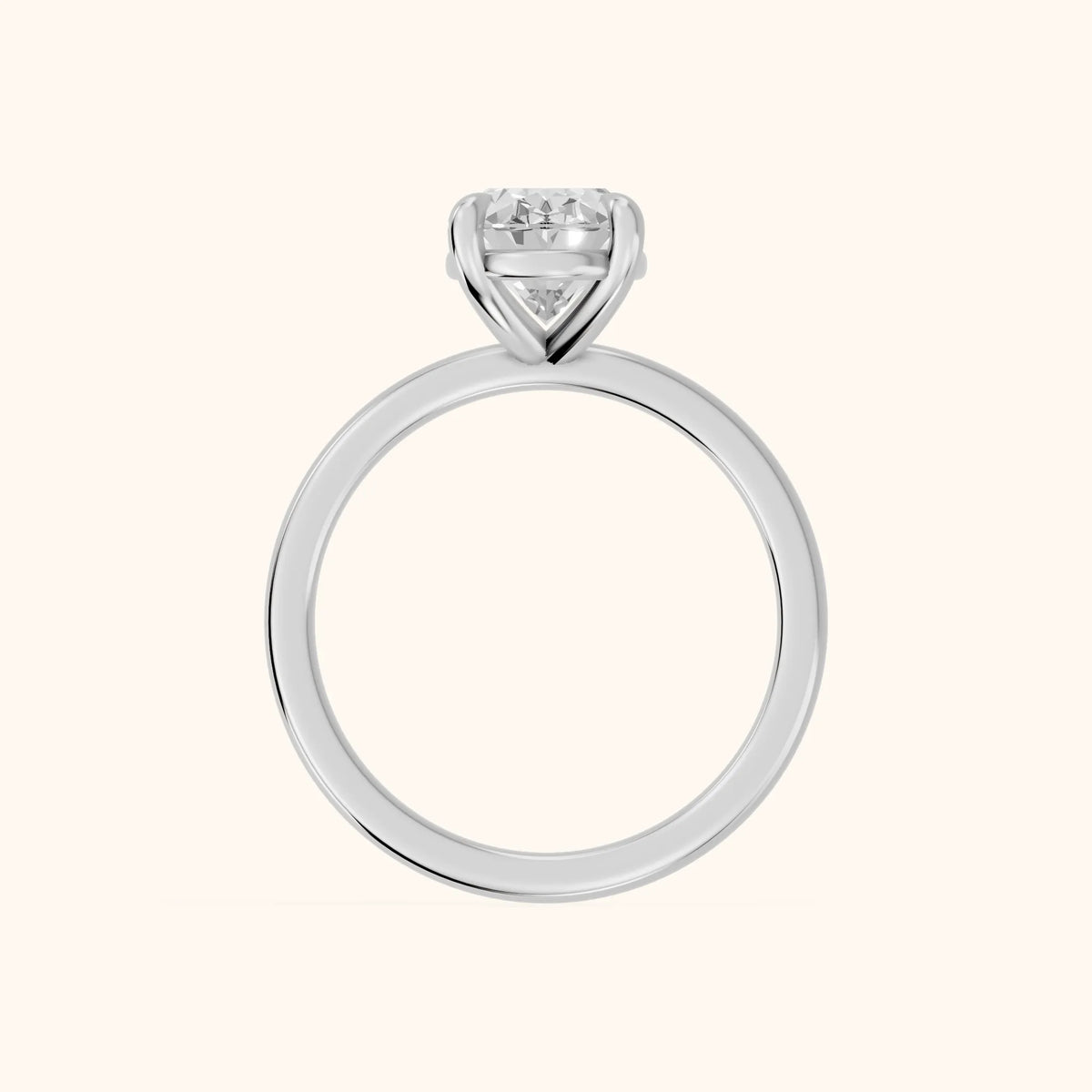 Rowan Basket Solitaire Oval Diamond Engagement Ring in White Gold - FingerView.webp