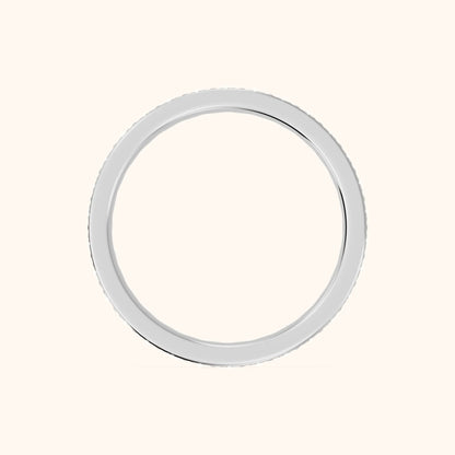 Ninon Classic Pavé Round Diamond Eternity Band in Platinum - FingerView