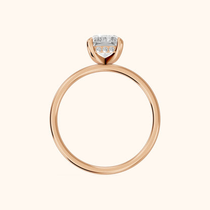 Charlotte Charm Solitaire Radiant Diamond Engagement Ring in Rose Gold - FingerView