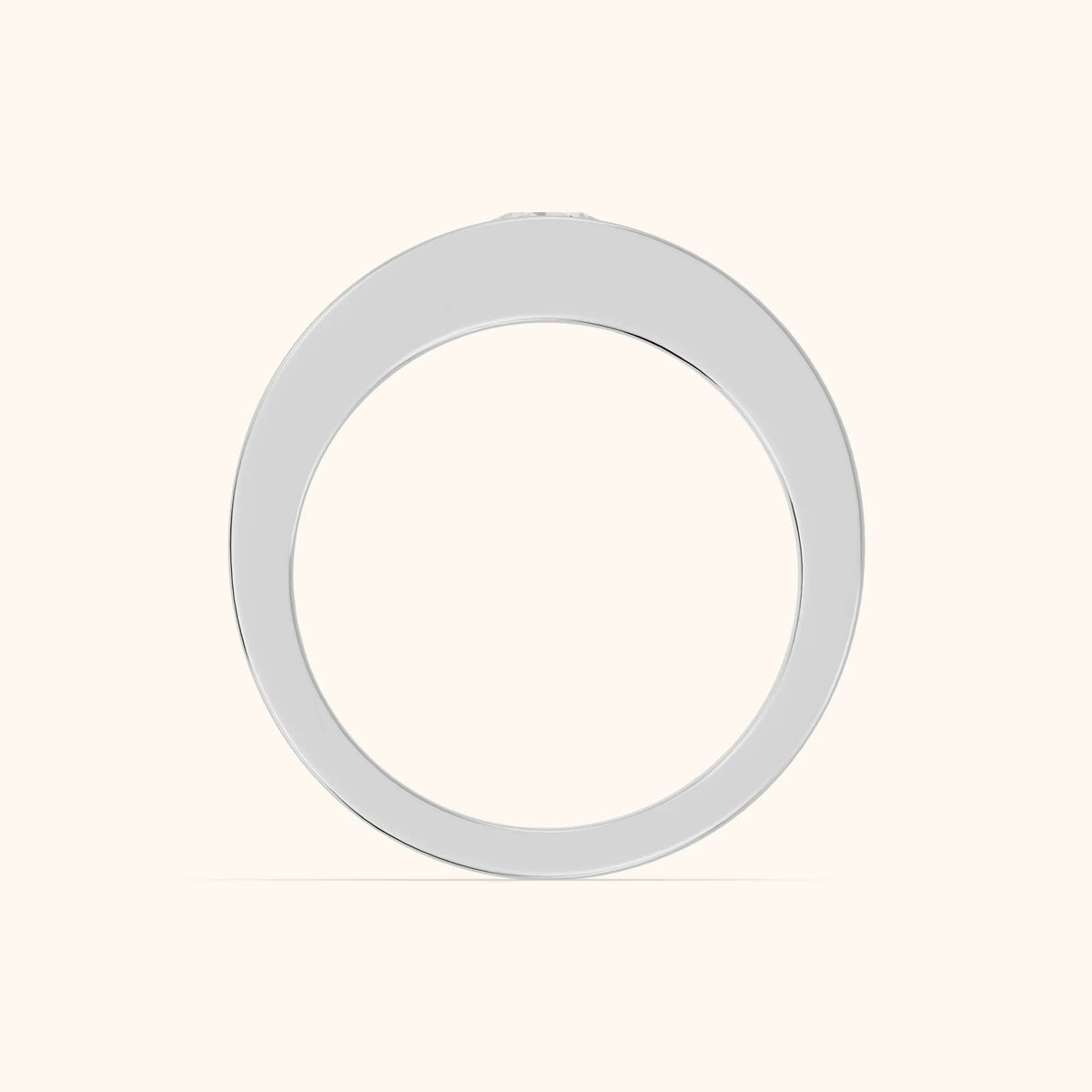 Marika Bezel Round Diamond Wedding Band in Platinum - FingerView