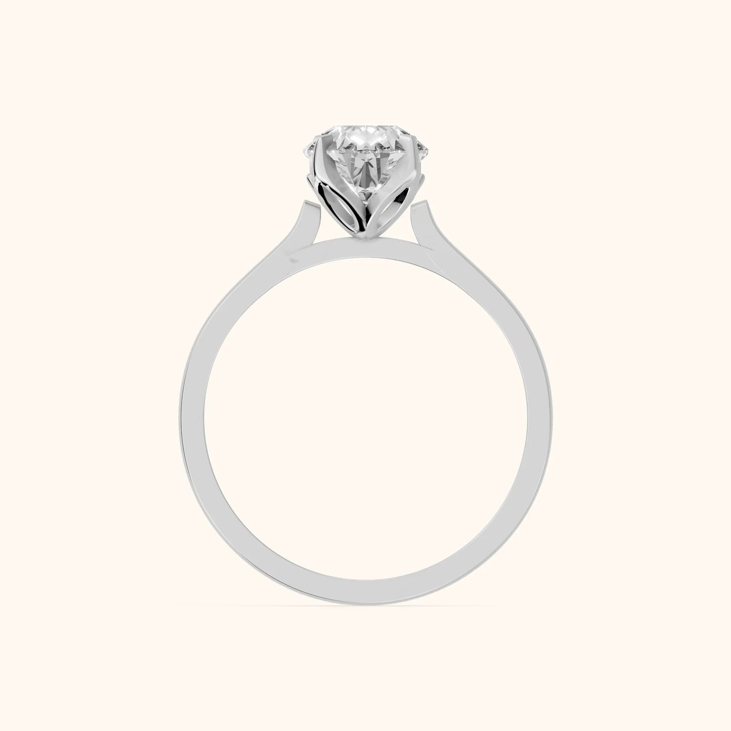 Isabella Bloom Solitaire Pear Diamond Engagement Ring in Platinum - FingerView