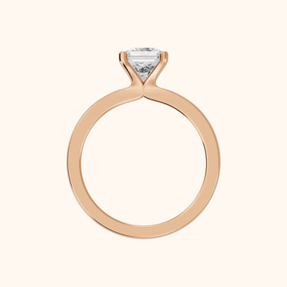 Matilda Cathedral Solitaire Asscher Diamond Engagement Ring in Rose Gold - FingerView.webp