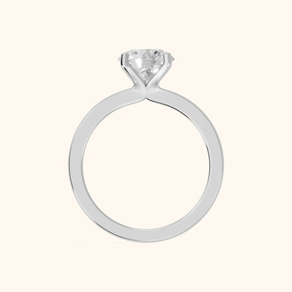 Matilda Cathedral Solitaire Round Diamond Engagement Ring in White Gold - FingerView.webp
