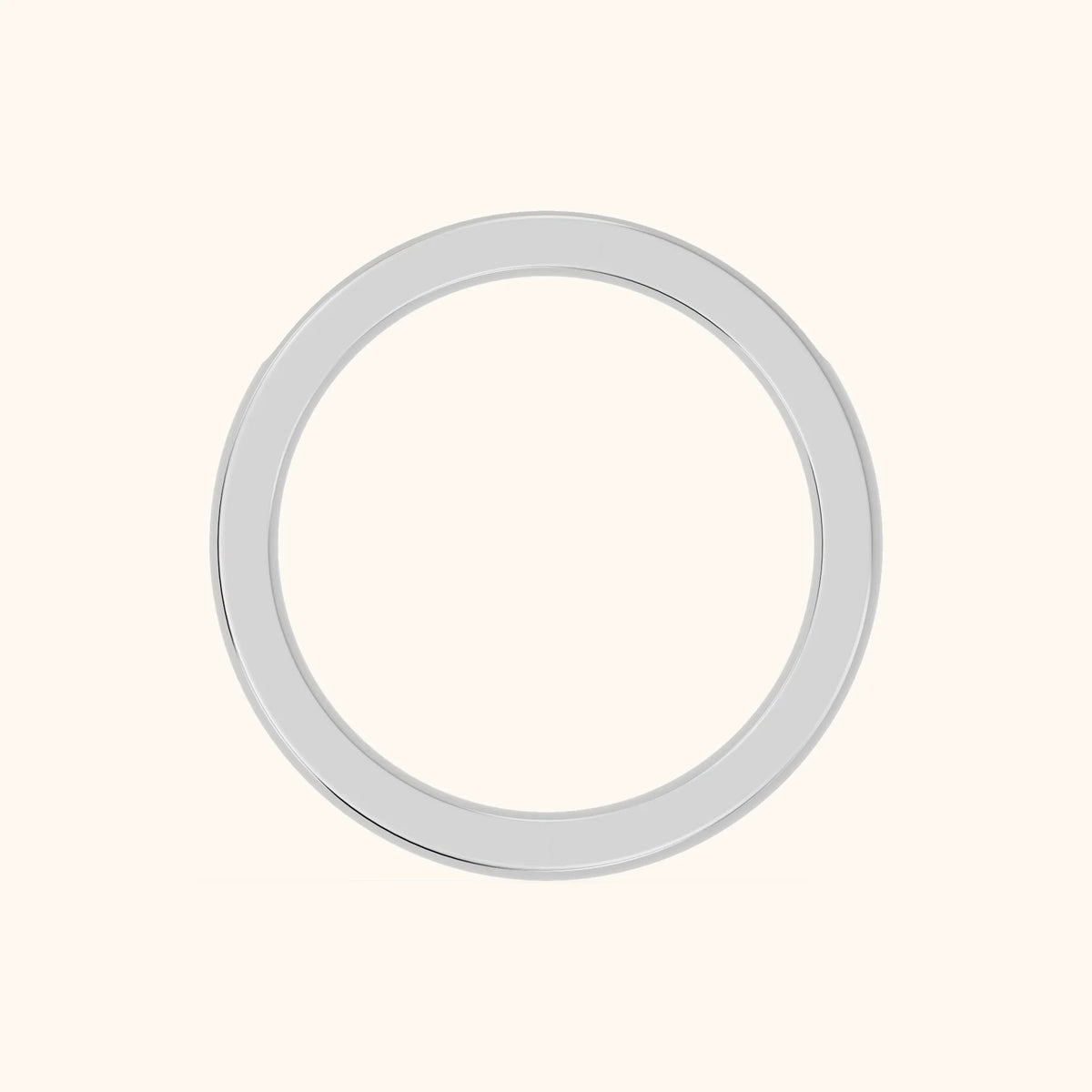 Coralie Channel Set Round Diamond Wedding Band in White Gold - FingerView