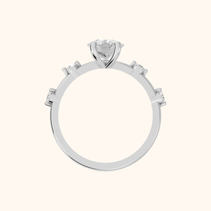 Elena Radiance Solitaire Cushion Diamond Engagement Ring in White Gold - FingerView