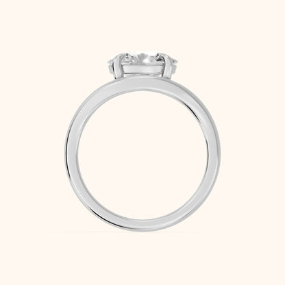 Madeleine Split Shank Oval Diamond Engagement Ring in Silver - FingerView.webp